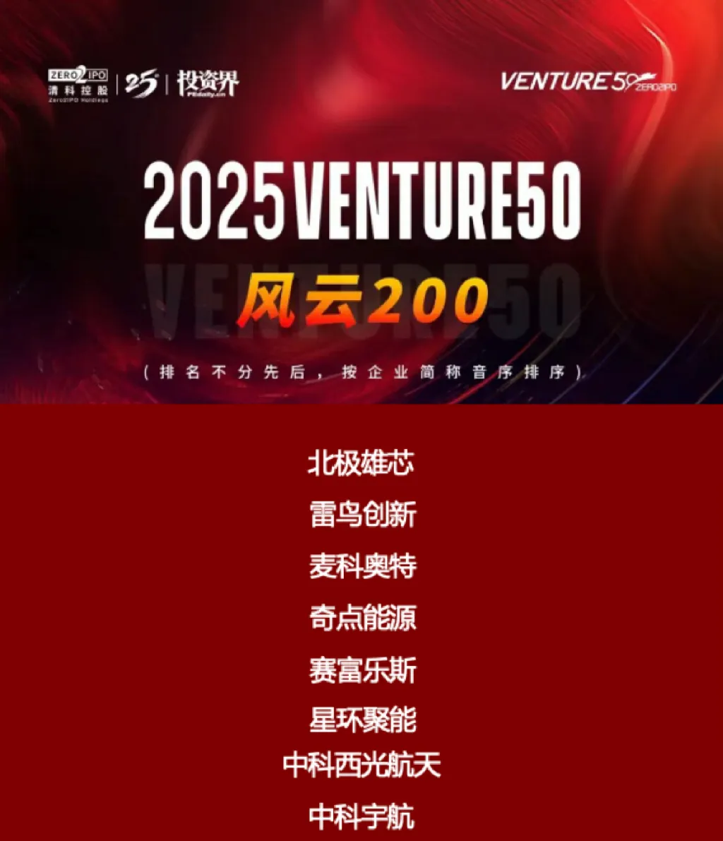 喜報 || 西安投資控股8家被投企業榮登2025 VENTURE50榜單
